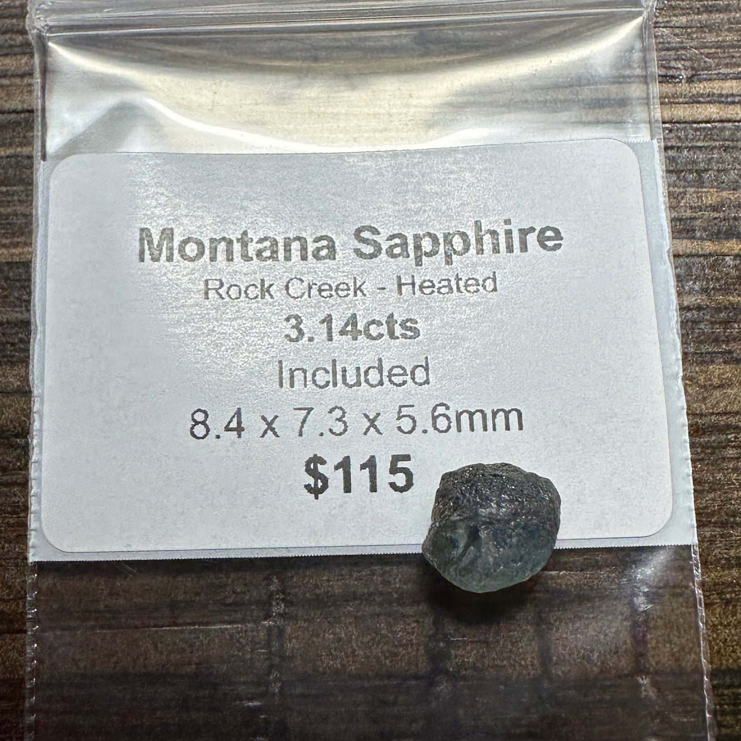 3.14ct MONTANA SAPPHIRE Facet Rough