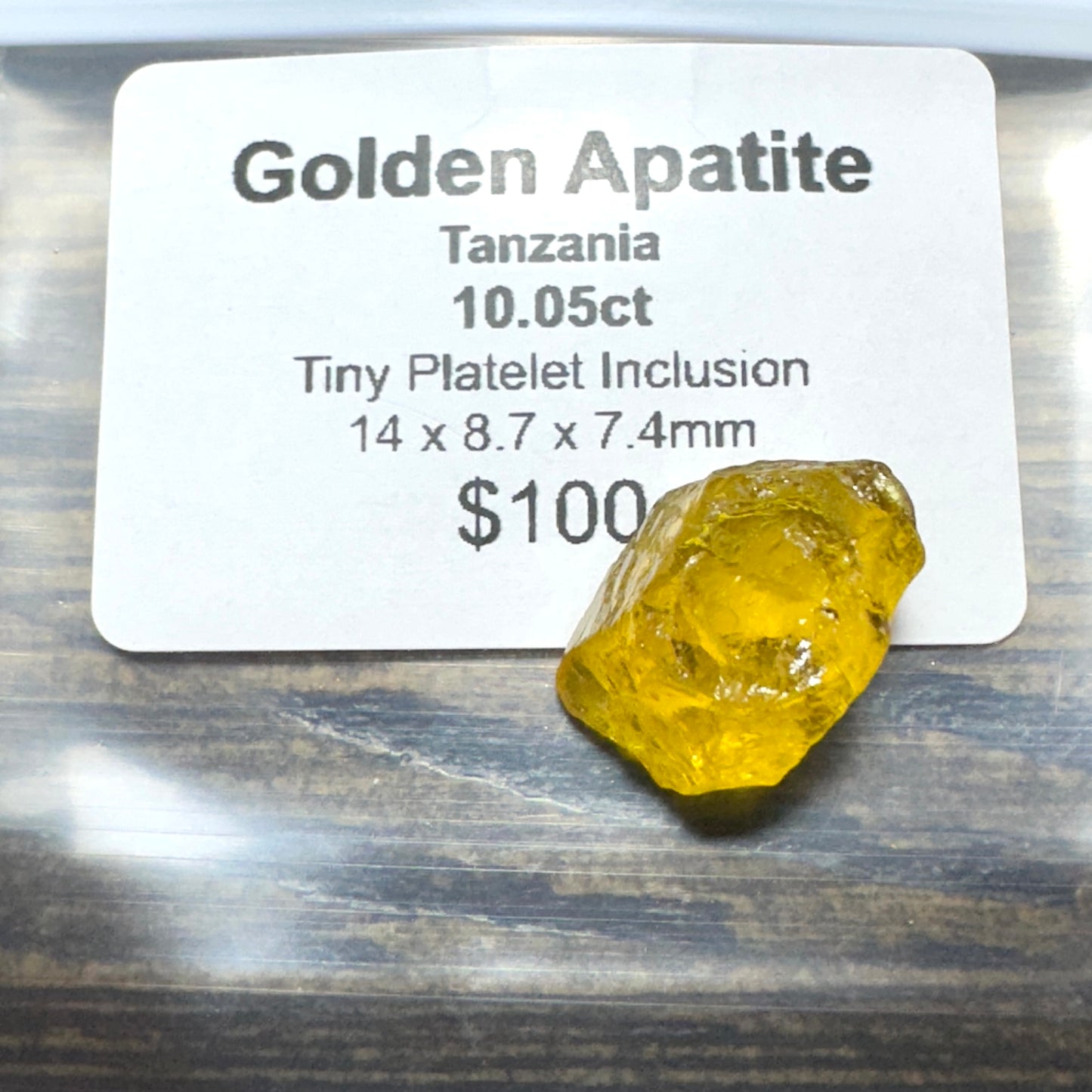 10.05ct GOLDEN APATITE Facet Rough