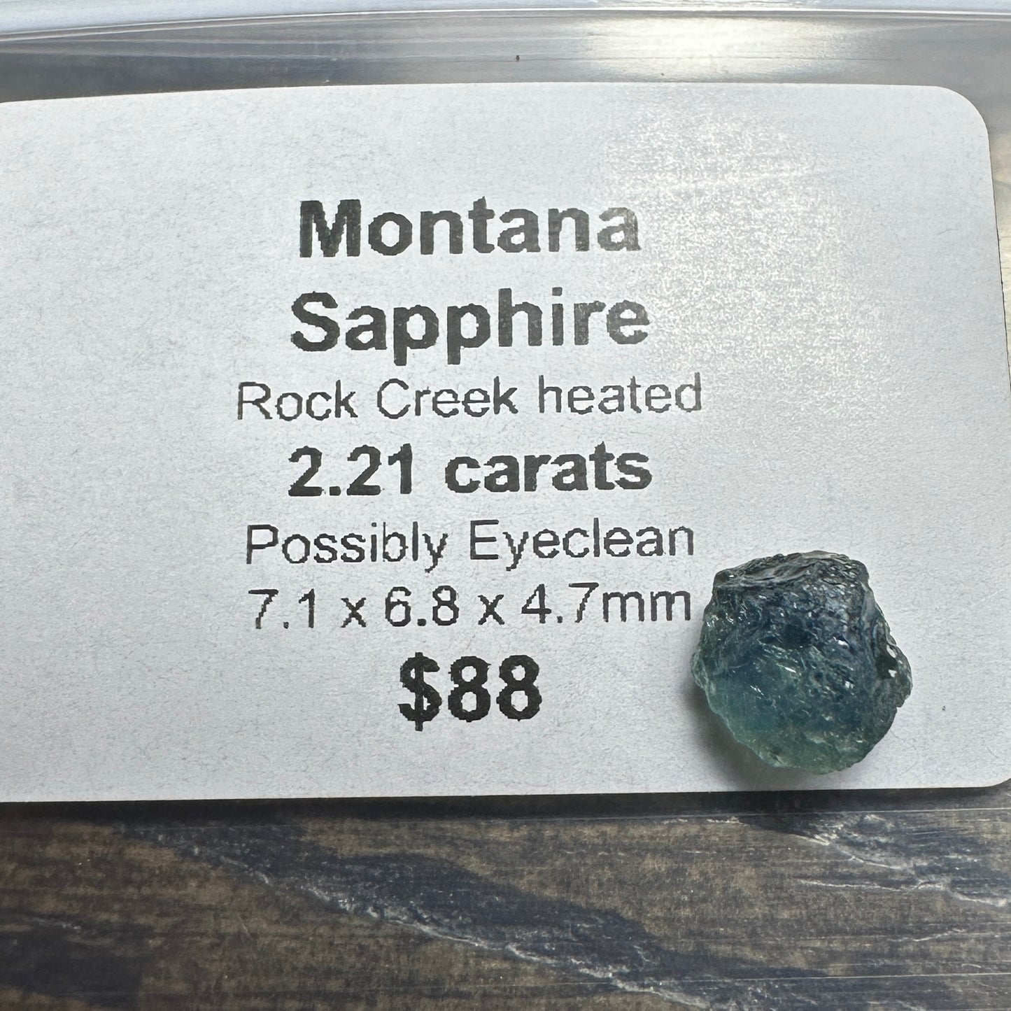 2.21ct MONTANA SAPPHIRE Facet Rough