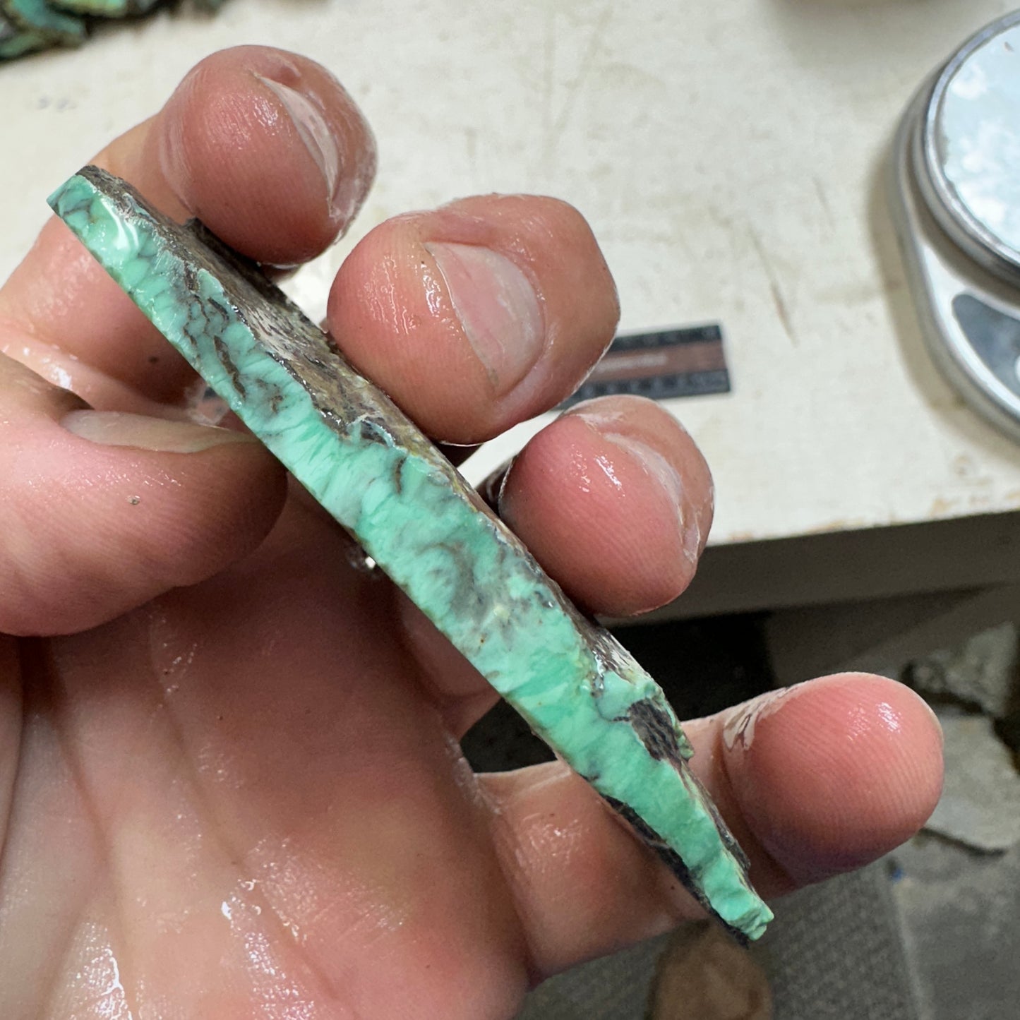 BROKEN ARROW VARISCITE Trimmed Rough Slab - 83 grams