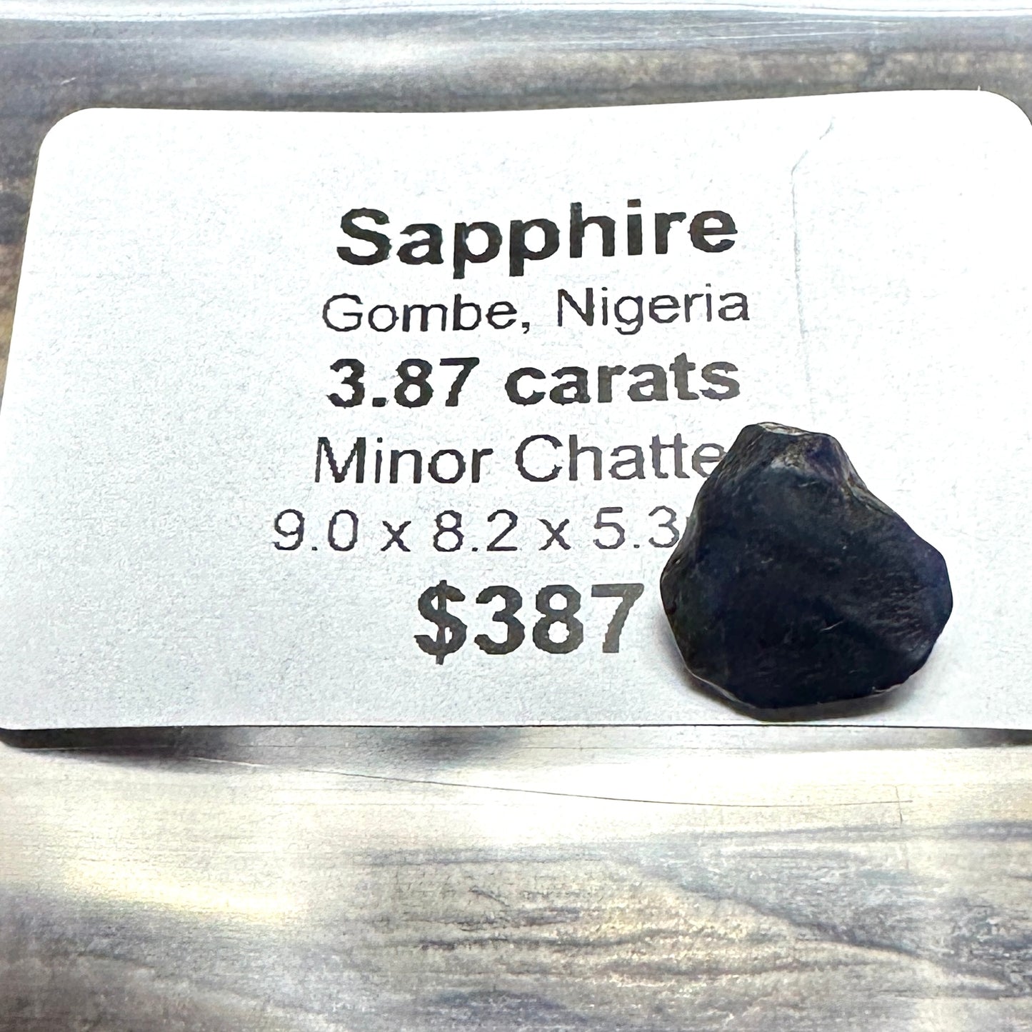 3.87ct GOMBE SAPPHIRE Facet Rough