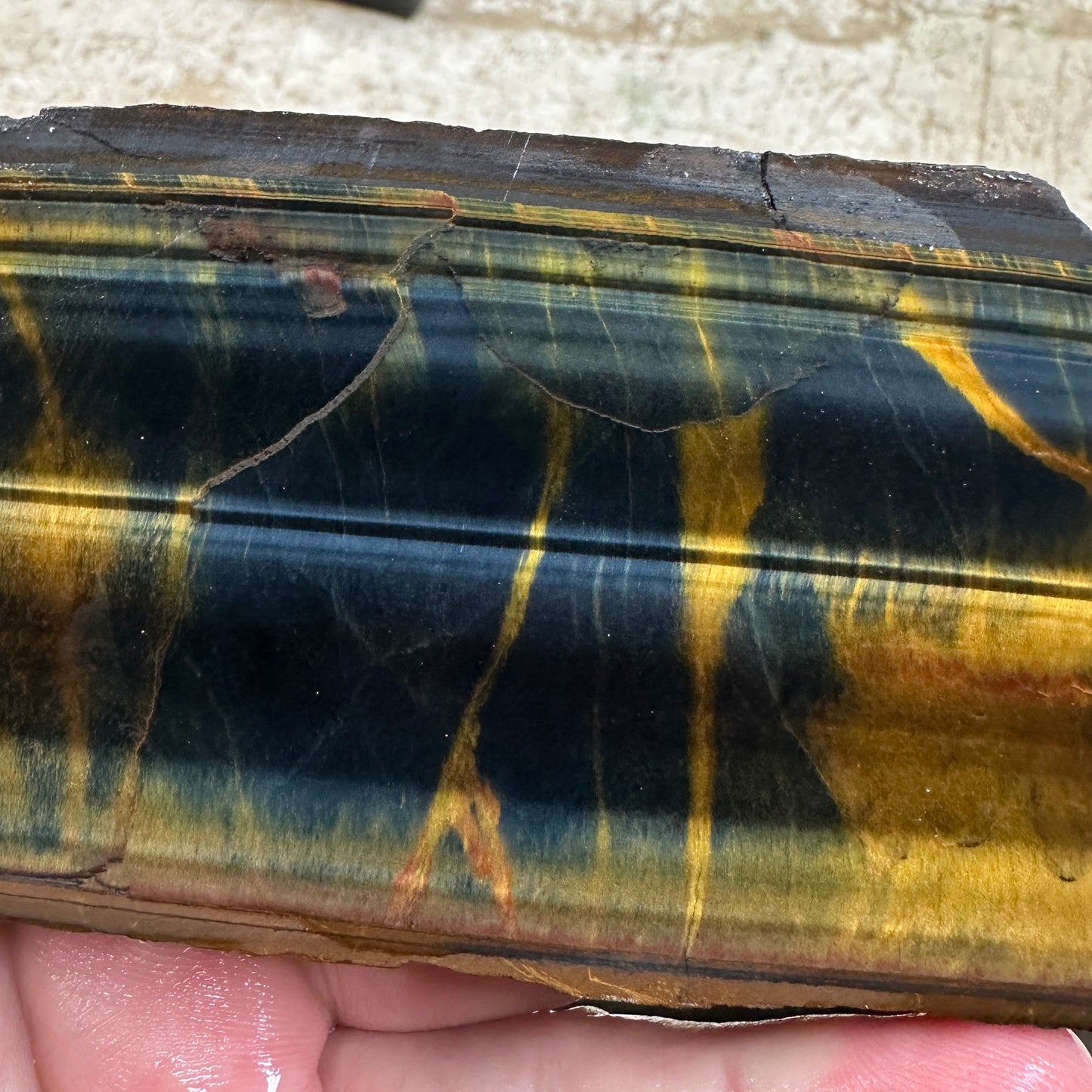 VARIEGATED TIGERS EYE Slab - 123 grams