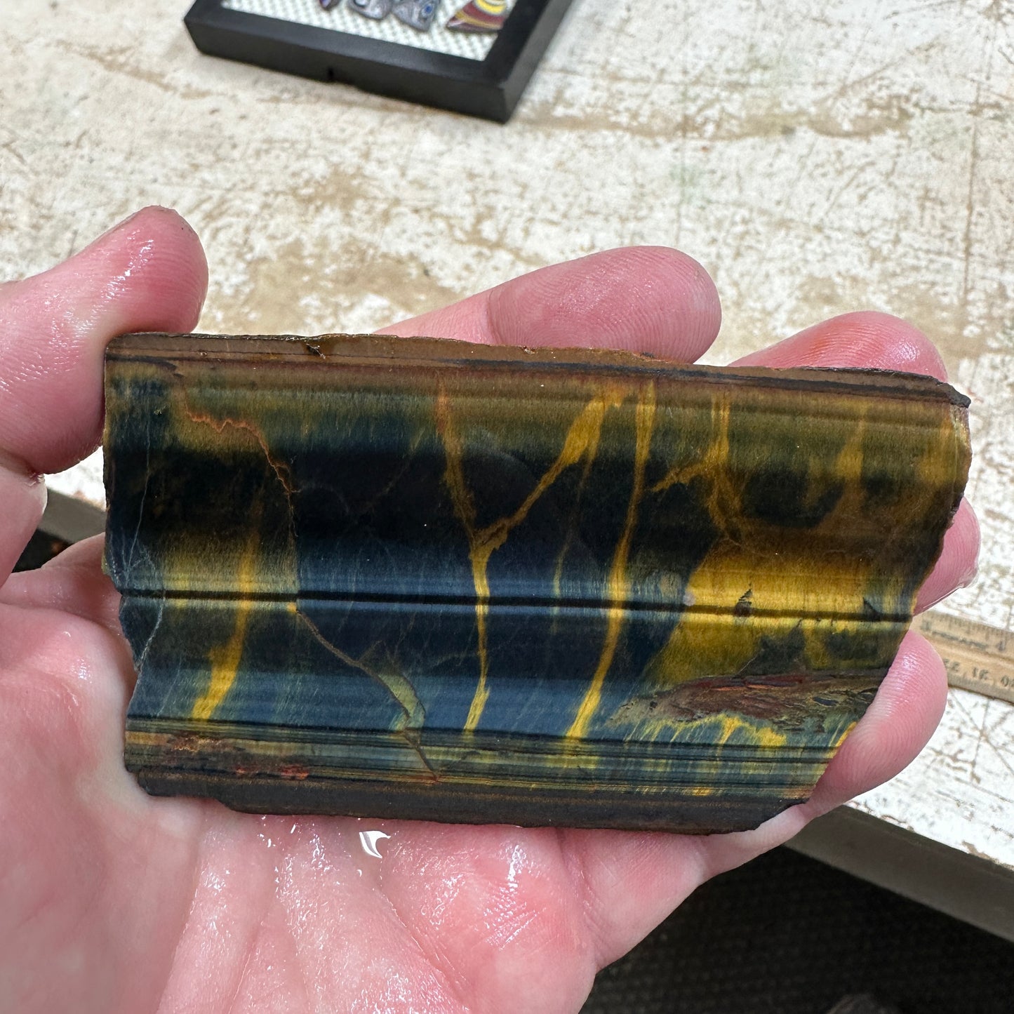 VARIEGATED TIGERS EYE Slab - 123 grams