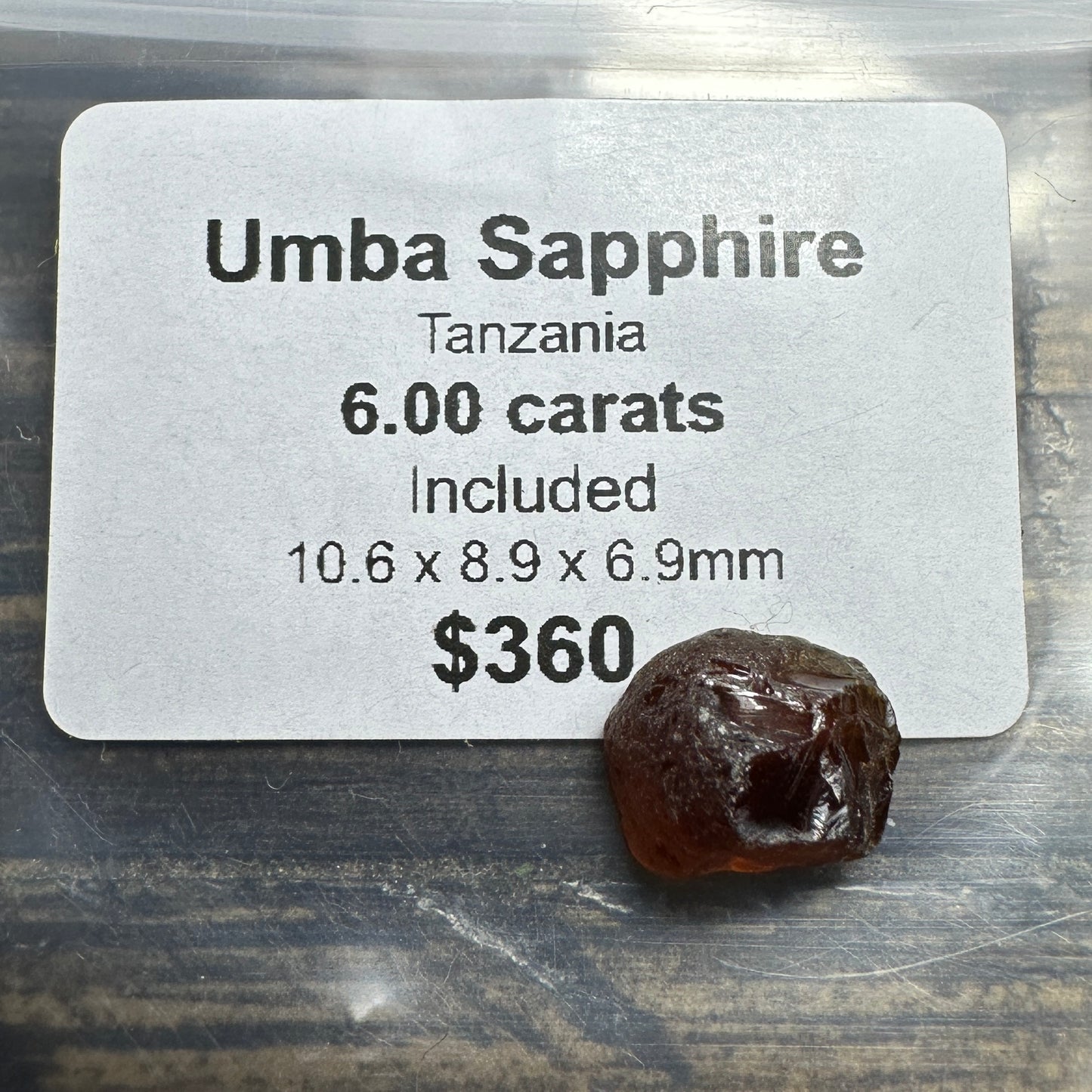 6.00ct UMBA SAPPHIRE Facet Rough