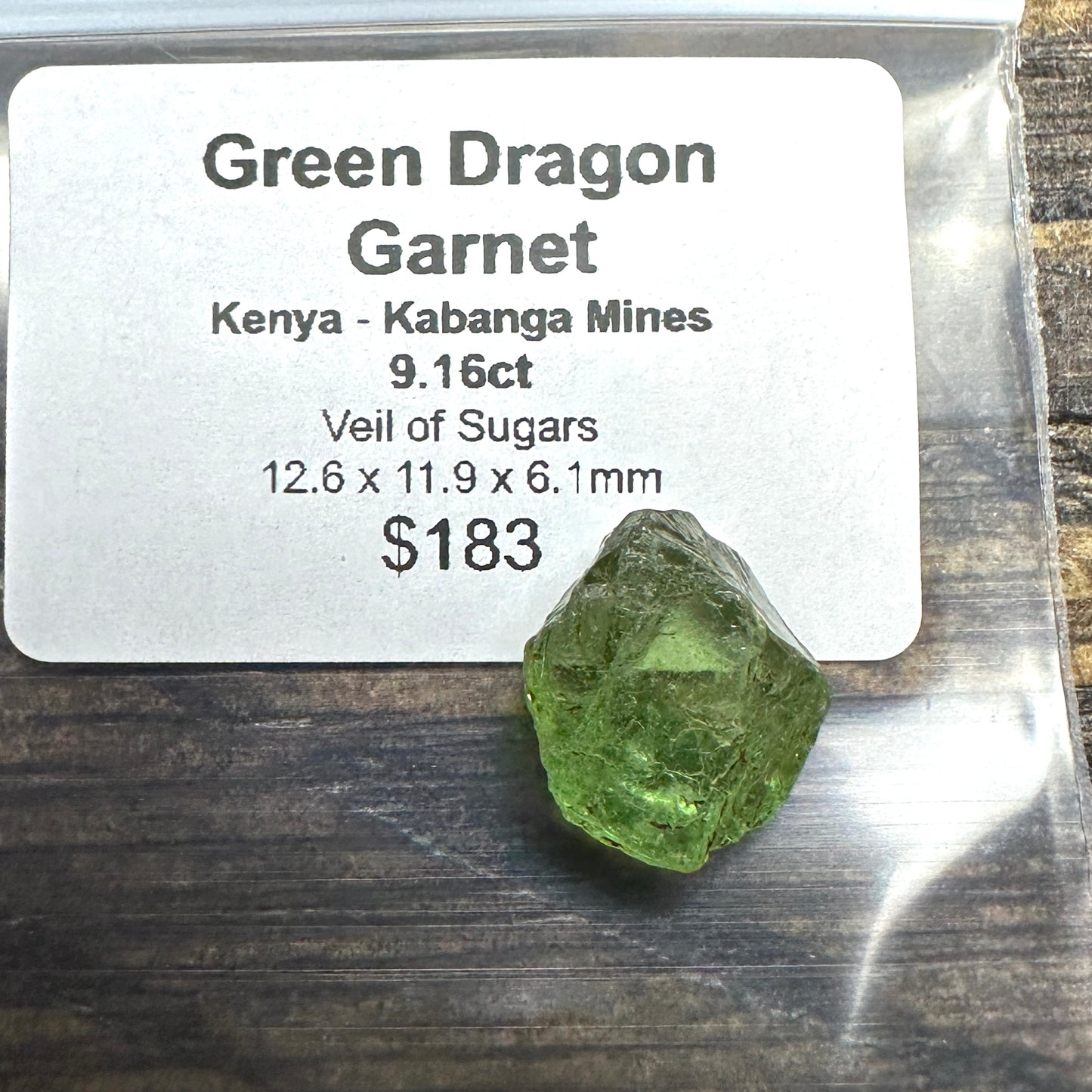 9.16ct GREEN DRAGON GARNET Facet Rough