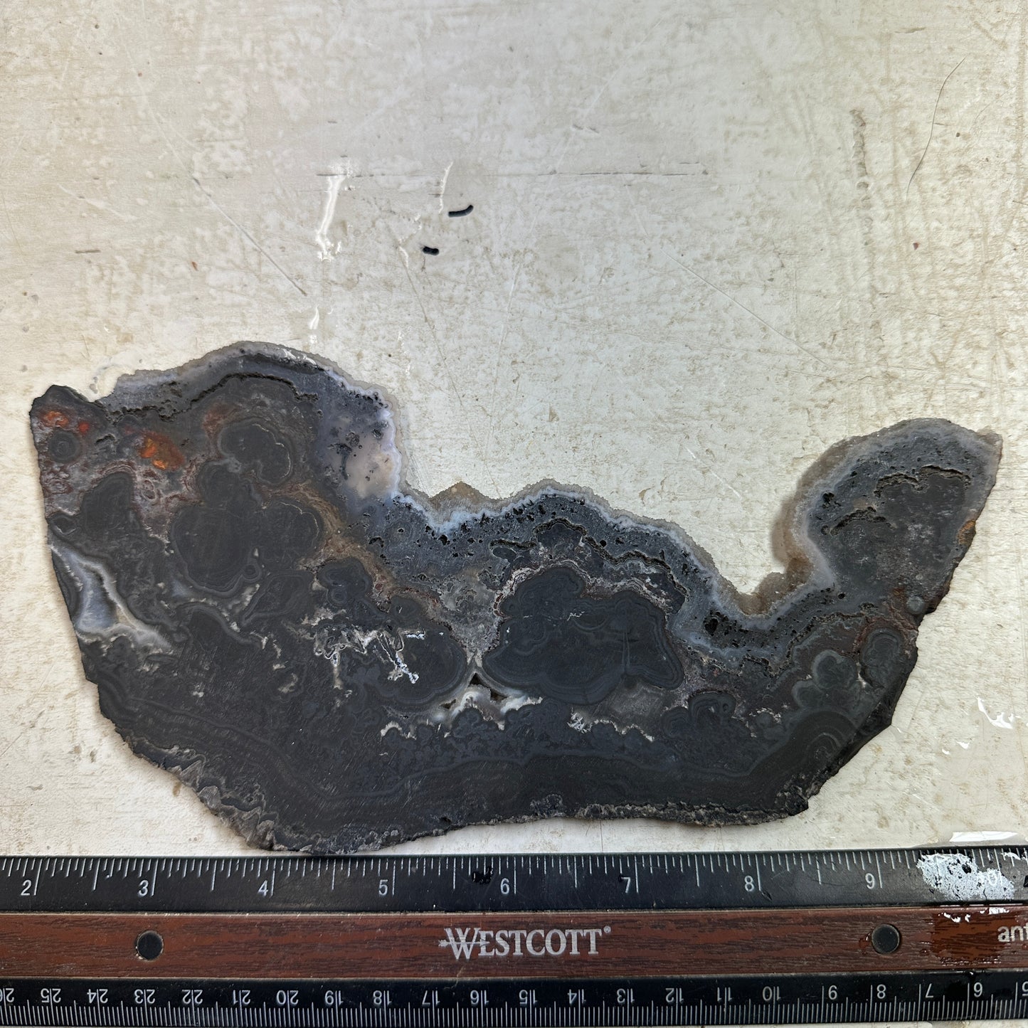 PSILOMELANE IN AGATE Slab - 251 grams