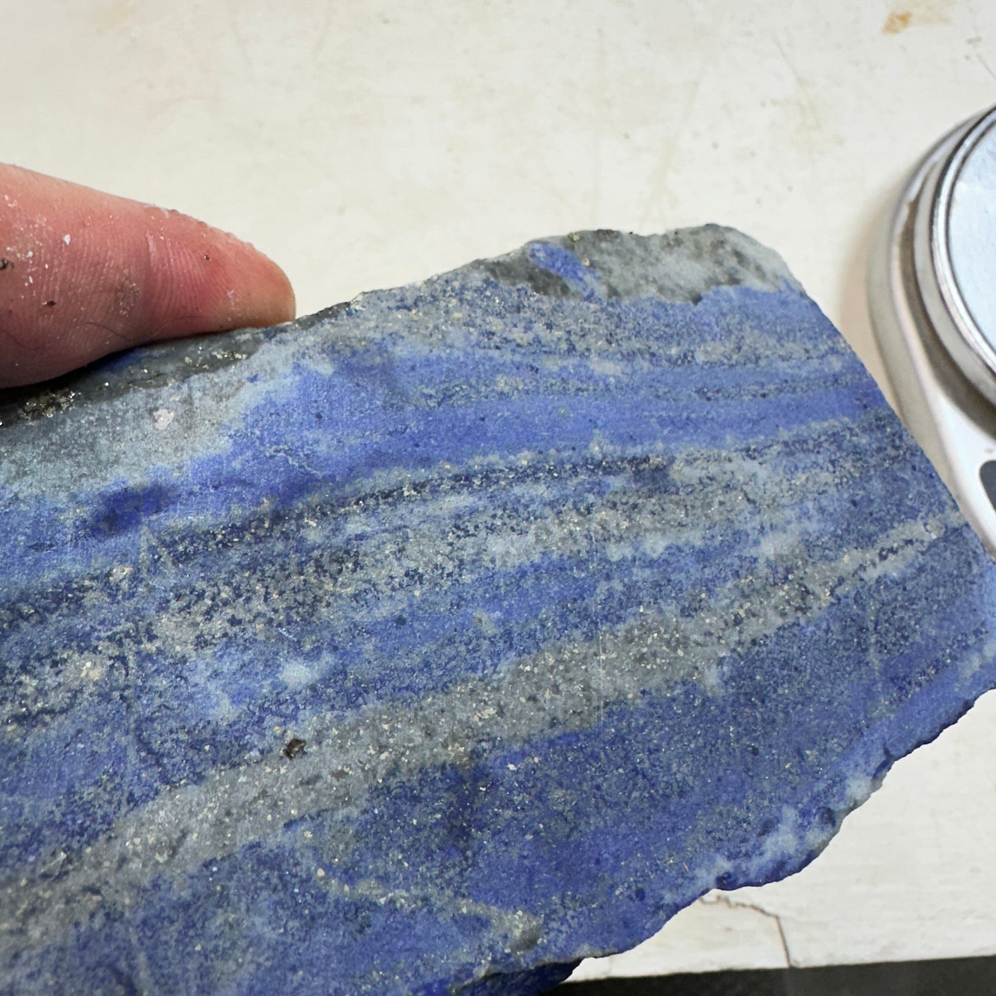 LAPIS LAZULI Faced End Cut Rough - 1.95 Pounds