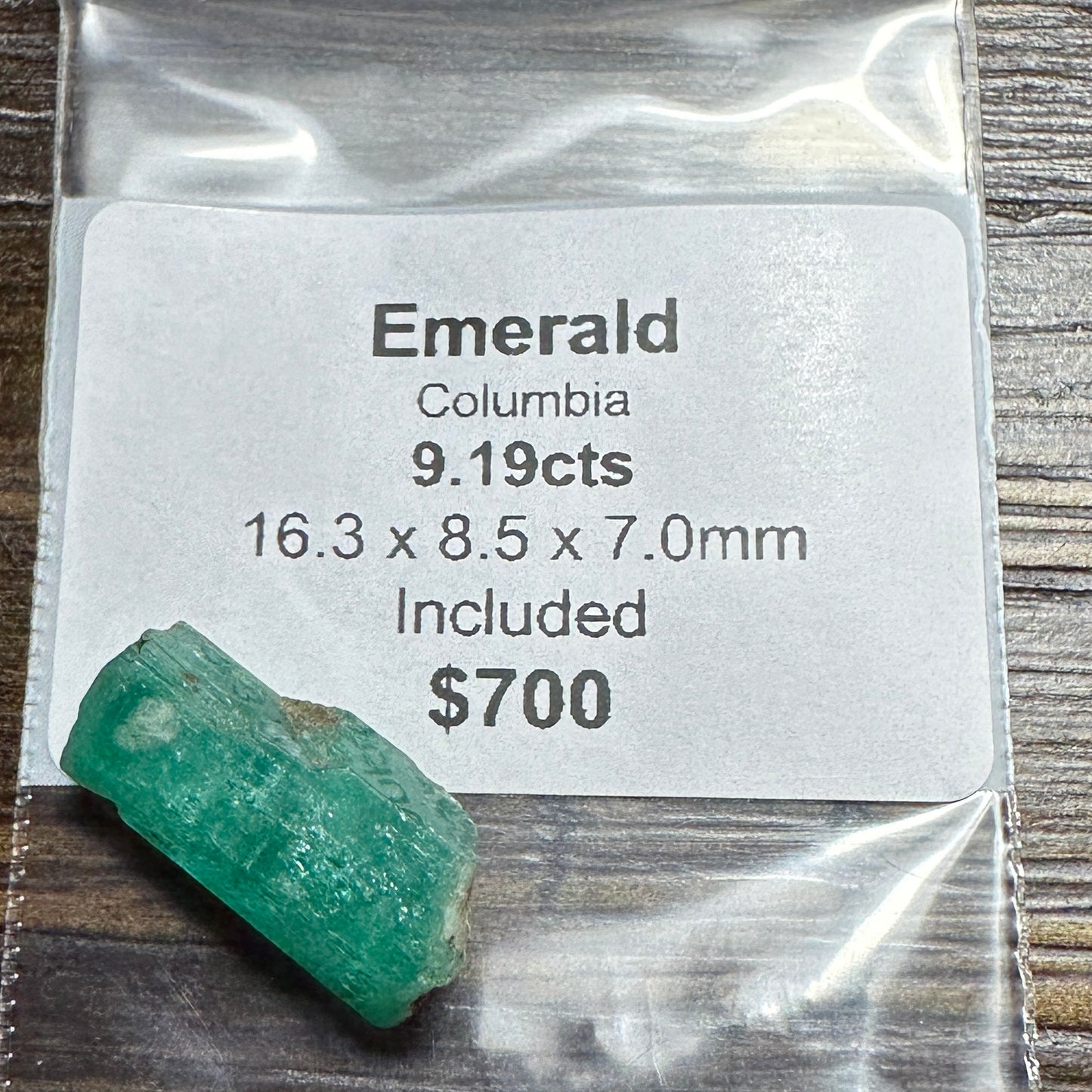 9.19ct COLUMBIAN EMERALD Facet Rough