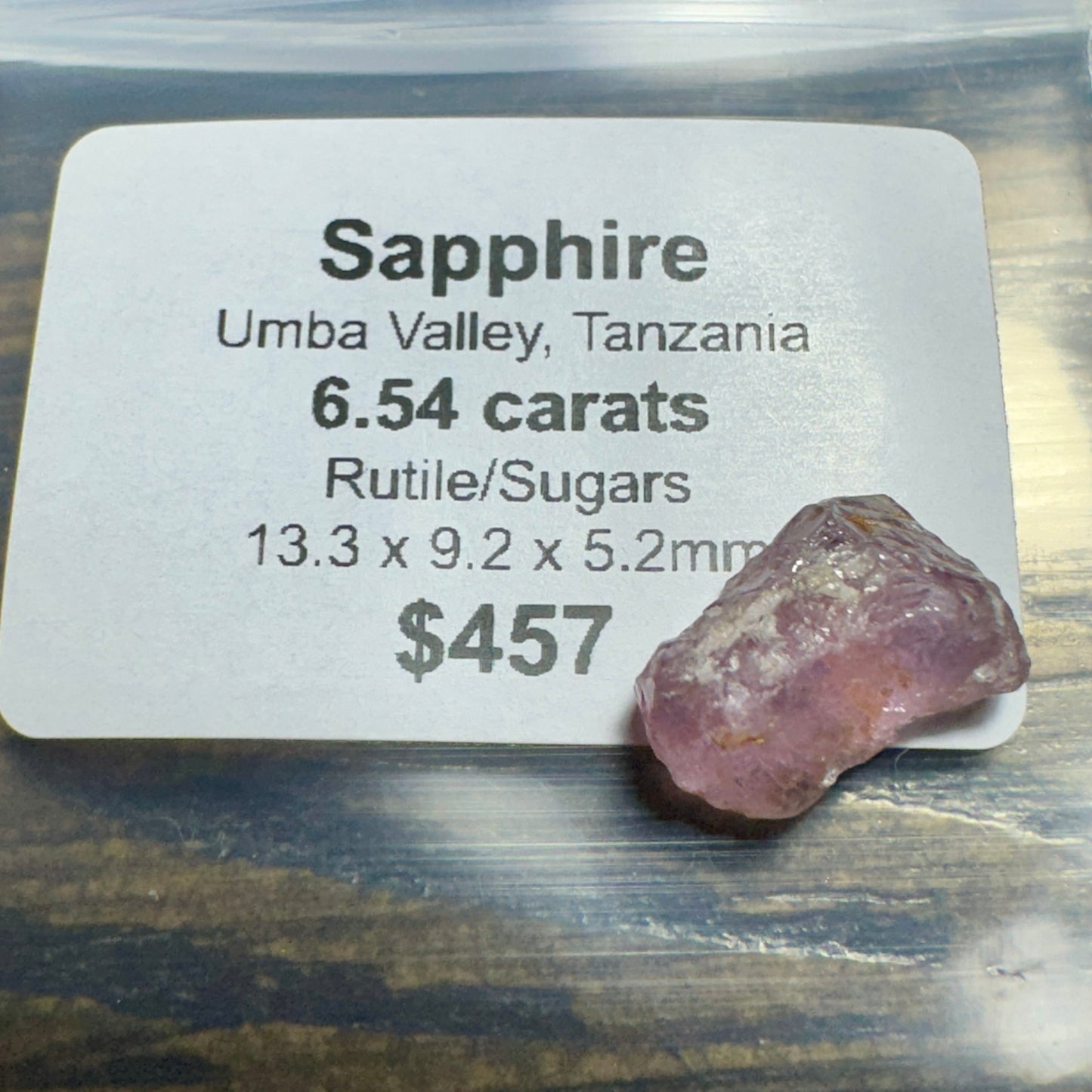 6.54ct UMBA SAPPHIRE Facet Rough