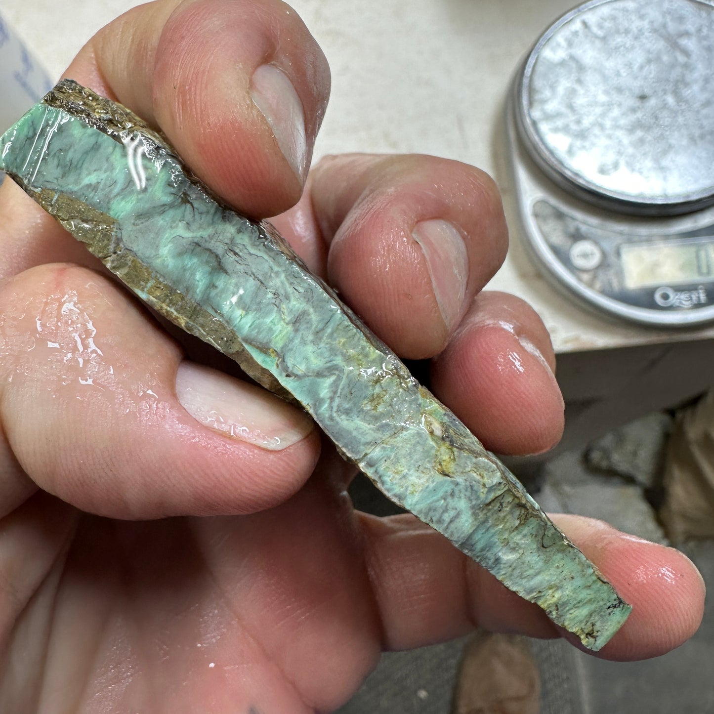 BROKEN ARROW VARISCITE Trimmed Rough Slab - 103 grams