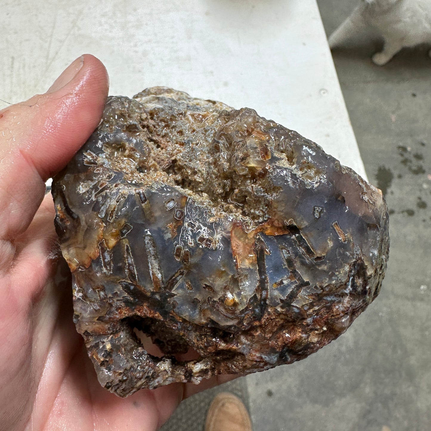 Turkish STICK AGATE Faced Rough - 2.66 Pounds