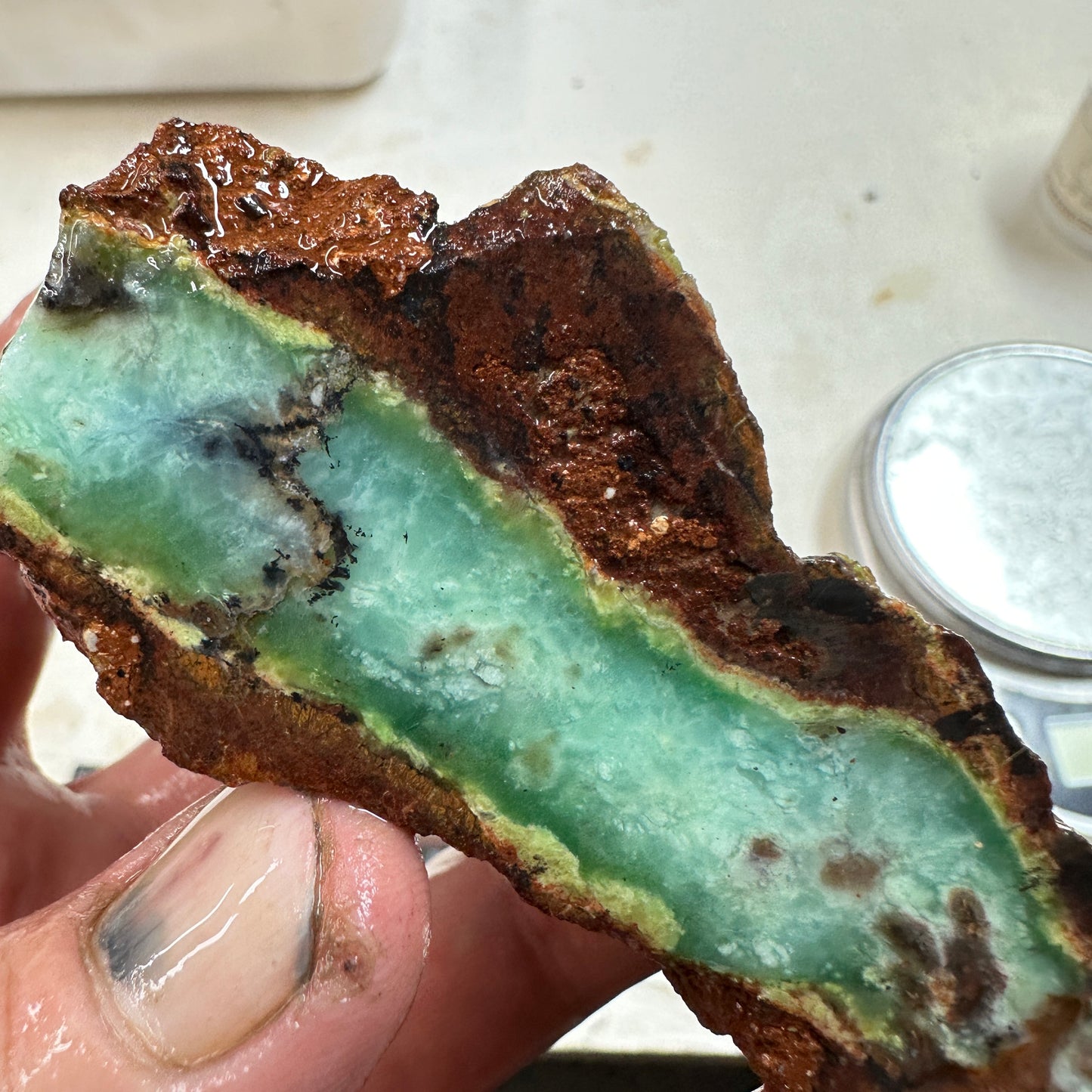 CHRYSOPRASE Faced Rough - 0.50 Pounds