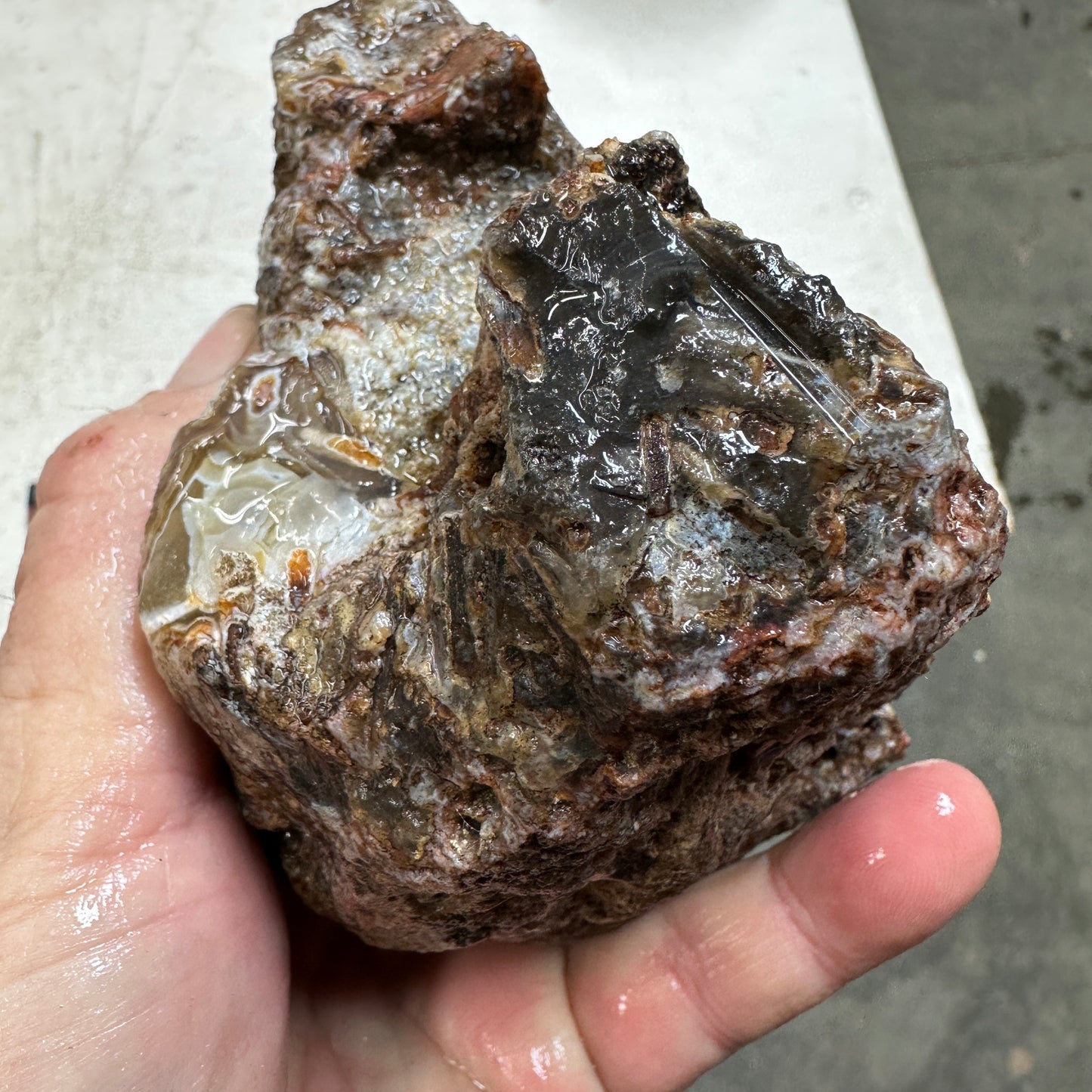 Turkish STICK AGATE Faced Rough - 2.66 Pounds