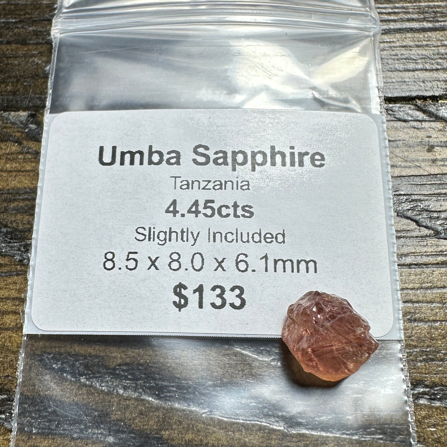 4.45ct UMBA SAPPHIRE Facet Rough