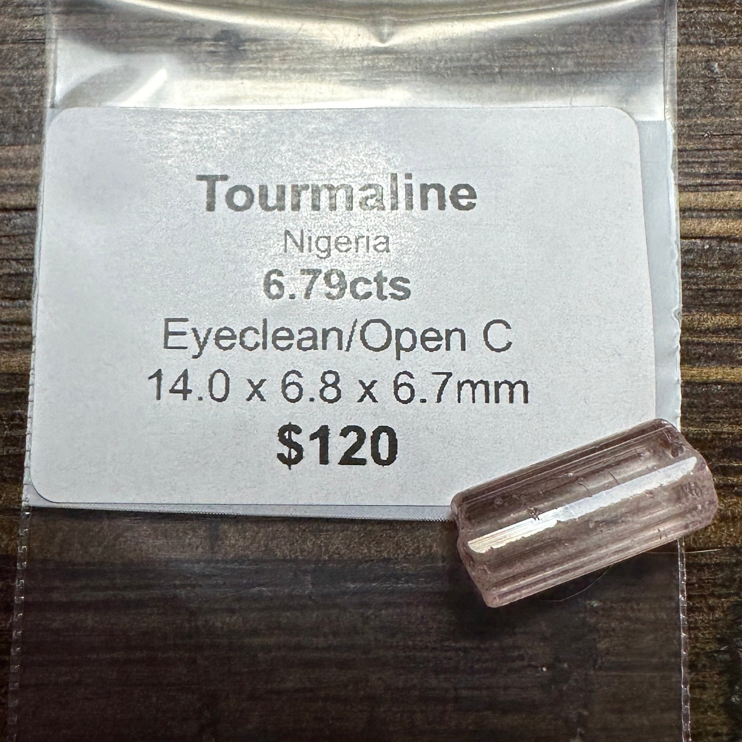 6.79ct TOURMALINE Facet Rough