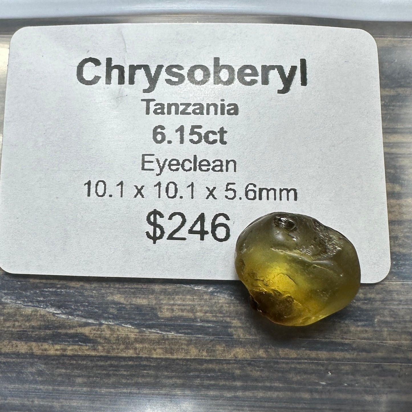 6.15ct CHRYSOBERYL Facet Rough