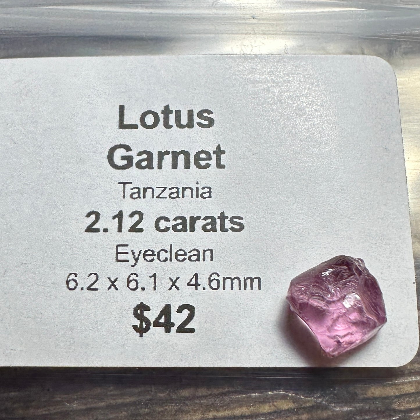 2.12ct LOTUS GARNET Facet Rough
