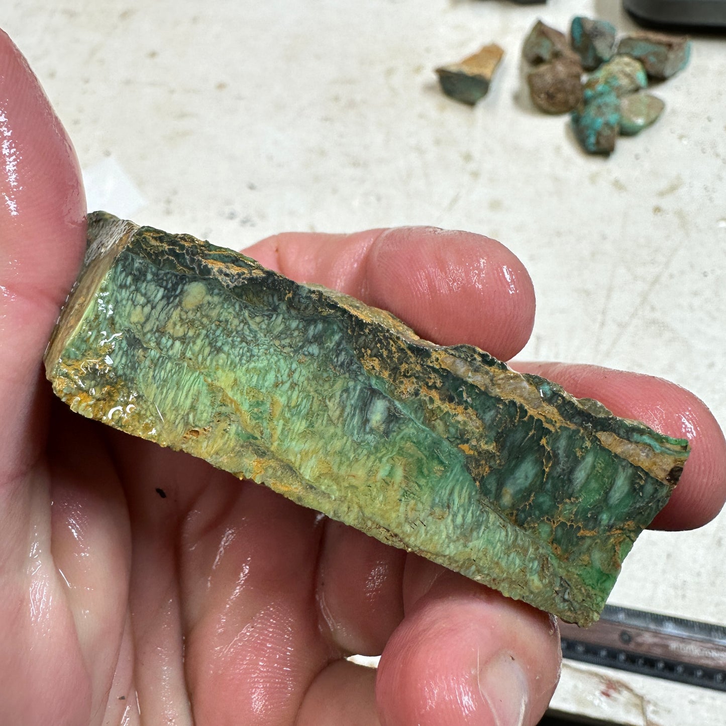 AUSTRALIAN VARISCITE Faced Rough - 117.5 grams