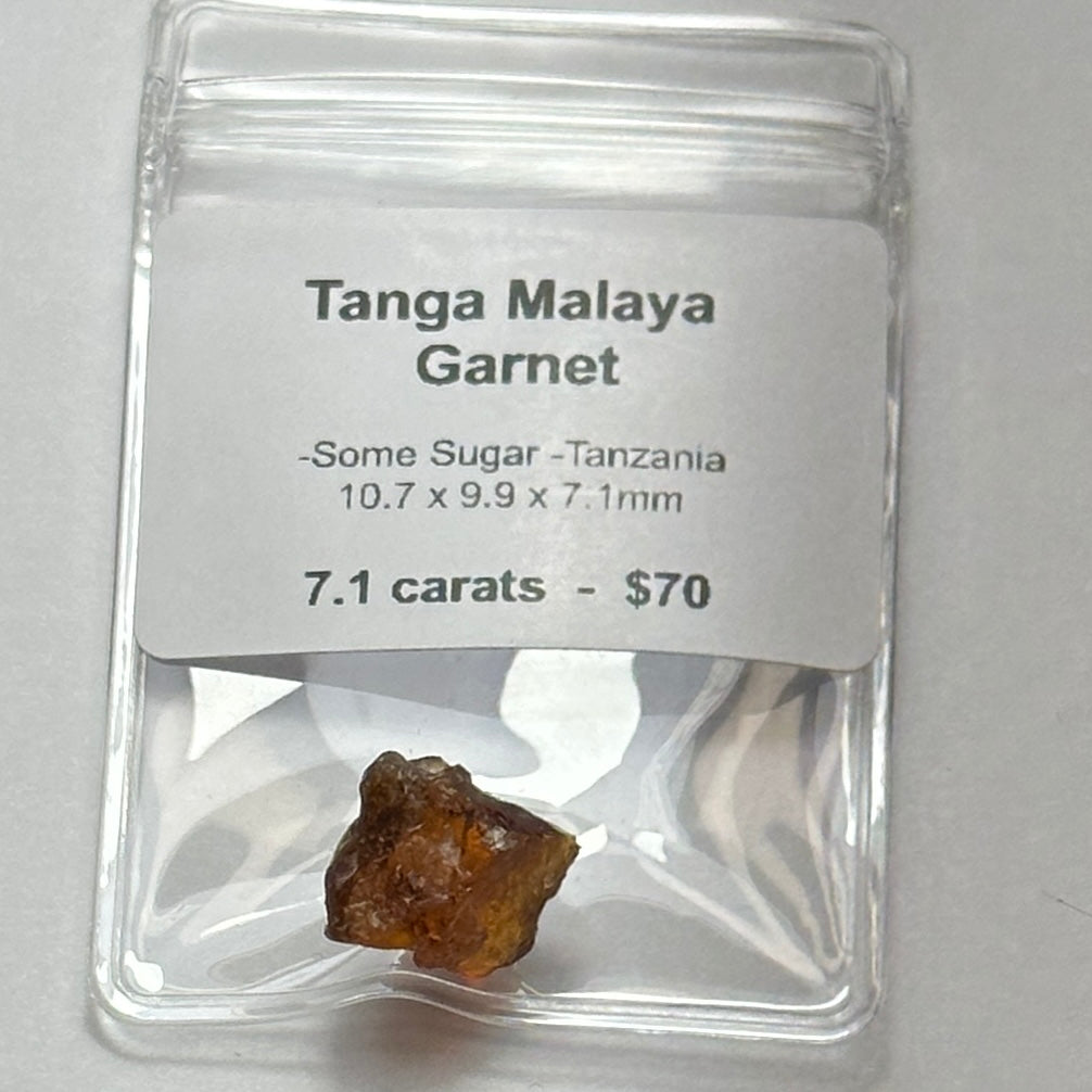 7.1ct TANGA MALAYA GARNET Facet Rough