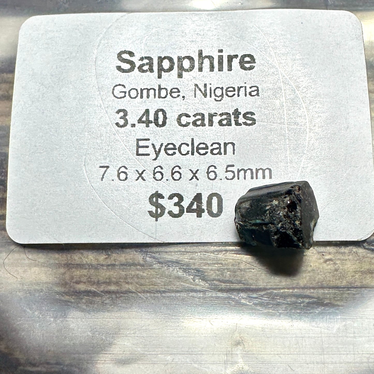 3.40ct GOMBE SAPPHIRE Facet Rough
