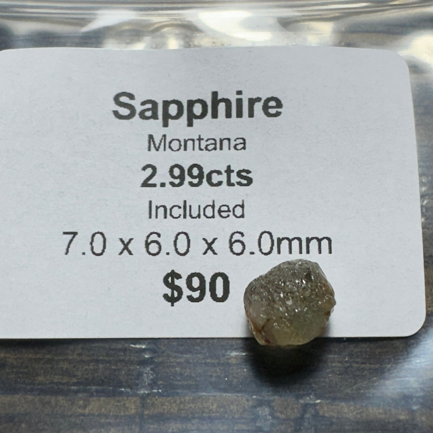 2.99ct Montana SAPPHIRE Facet Rough