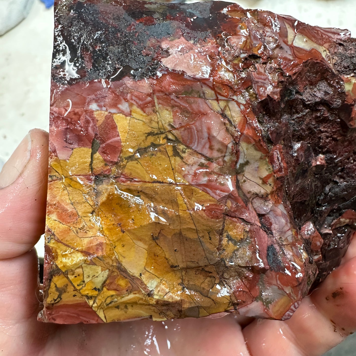 MESCALERO JASPER Faced Rough - 2.61 Pounds