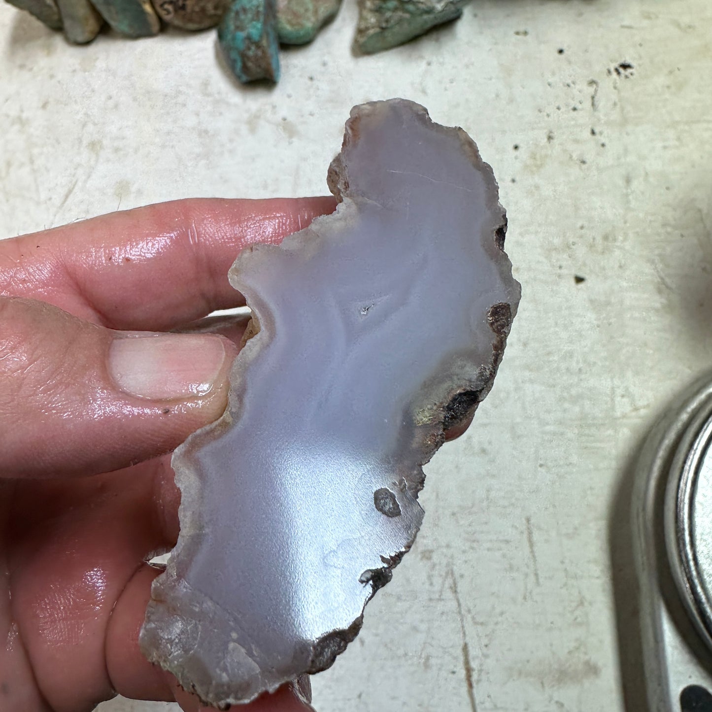 PINK AGATE Faced Rough - 0.38 pounds