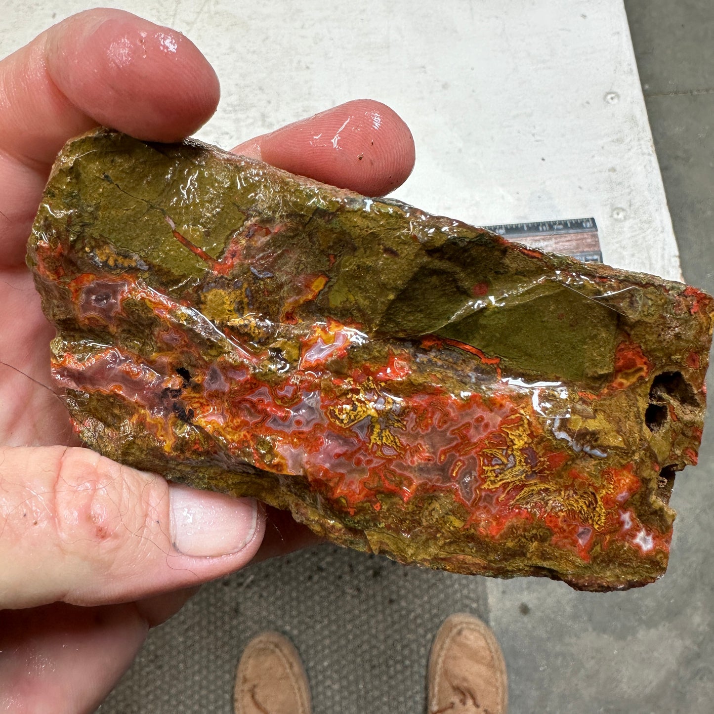 MOROCCAN SEAM AGATE Faced Rough - 1.25 Pounds