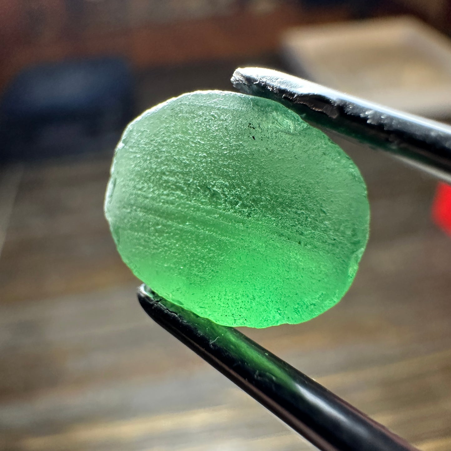 8.41ct GREEN APATITE Preformed Facet Rough