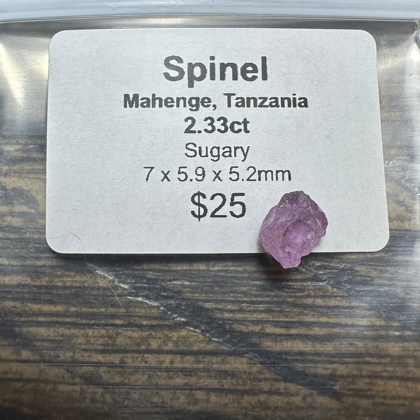 2.33ct Mahenge SPINEL Facet Rough