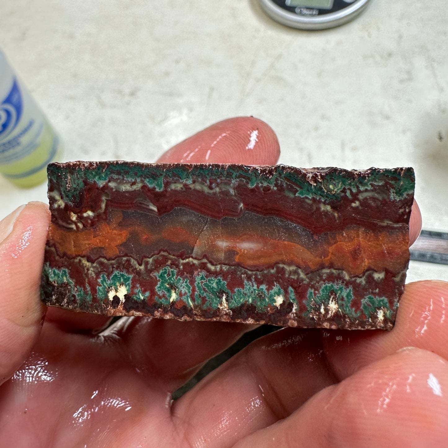 IDAHO WILDFIRE PLUME AGATE Faced Rough - 3.49oz