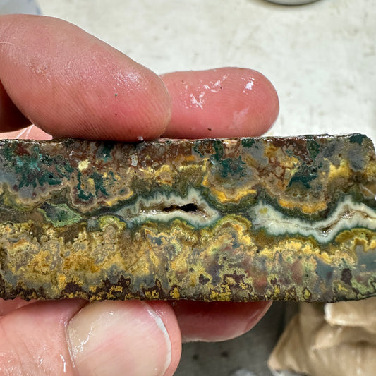 IDAHO WILDFIRE PLUME AGATE Faced Rough - 4.88ozs