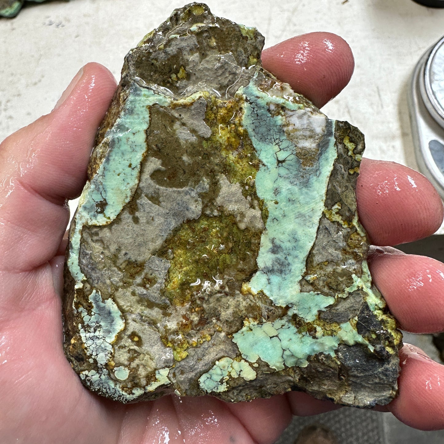 BROKEN ARROW VARISCITE Trimmed Rough Slab - 187 grams