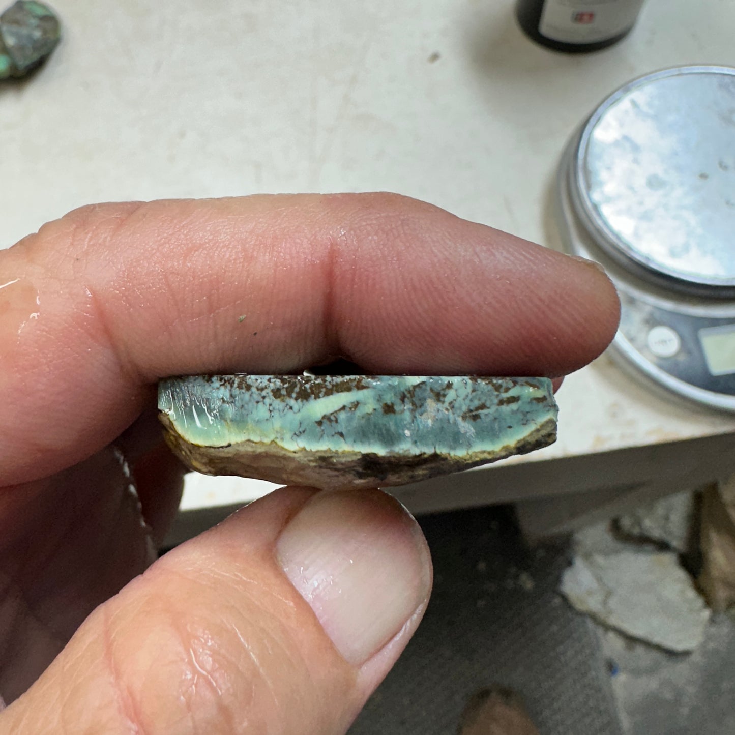 BROKEN ARROW VARISCITE Trimmed Rough Slab - 72 grams