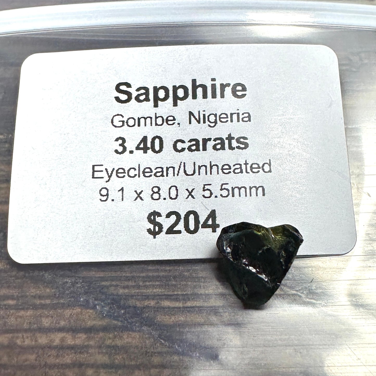 3.40ct GOMBE SAPPHIRE Facet Rough