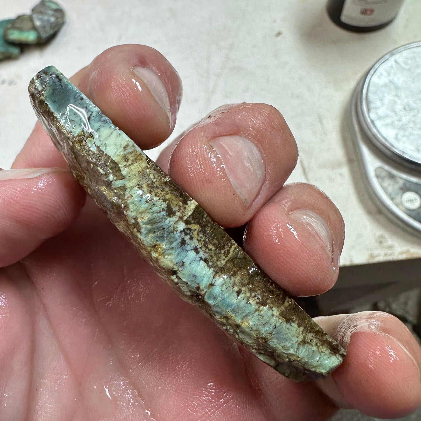 BROKEN ARROW VARISCITE Trimmed Rough Slab - 72 grams