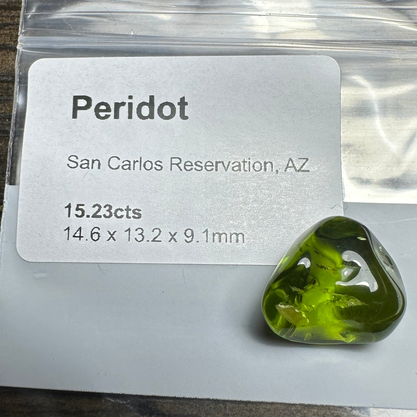 15.23ct Arizona PERIDOT Facet Rough