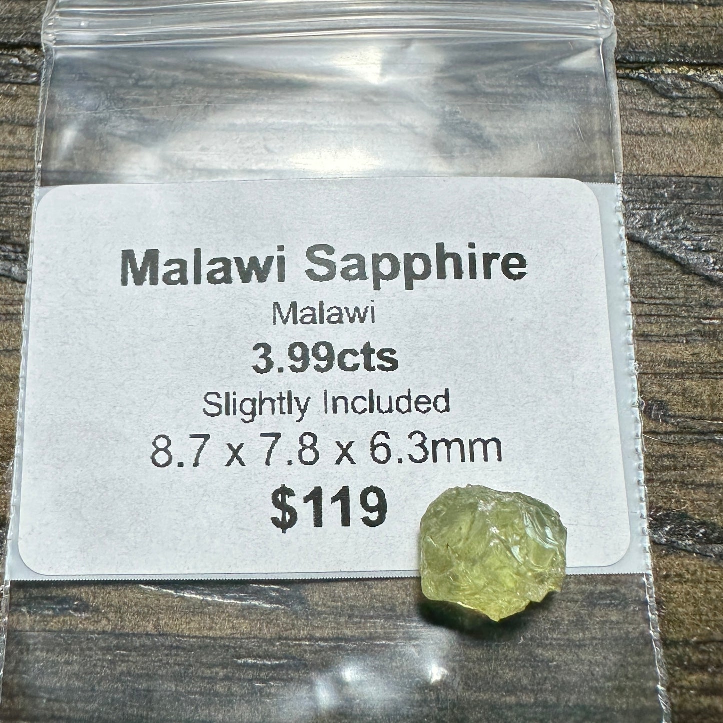 3.99ct MALAWI SAPPHIRE Facet Rough