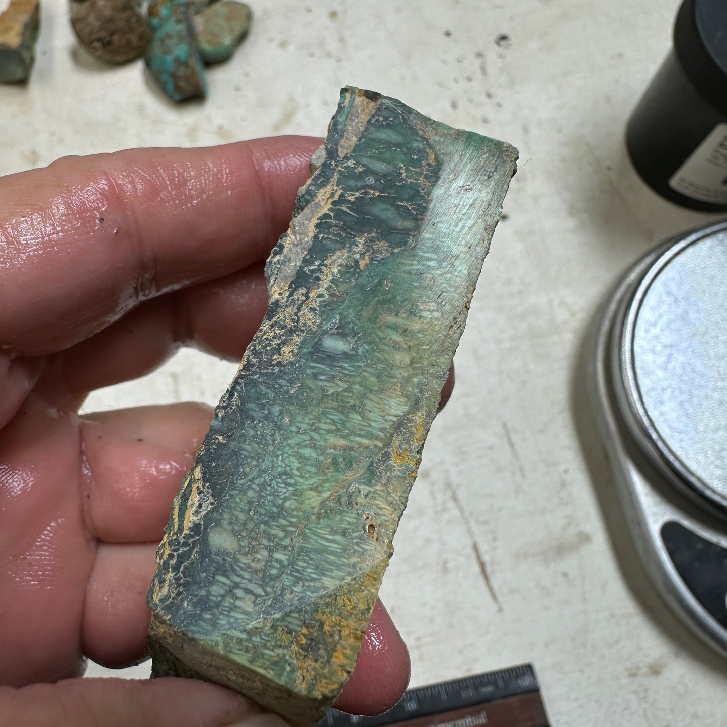 AUSTRALIAN VARISCITE Faced Rough - 117.5 grams