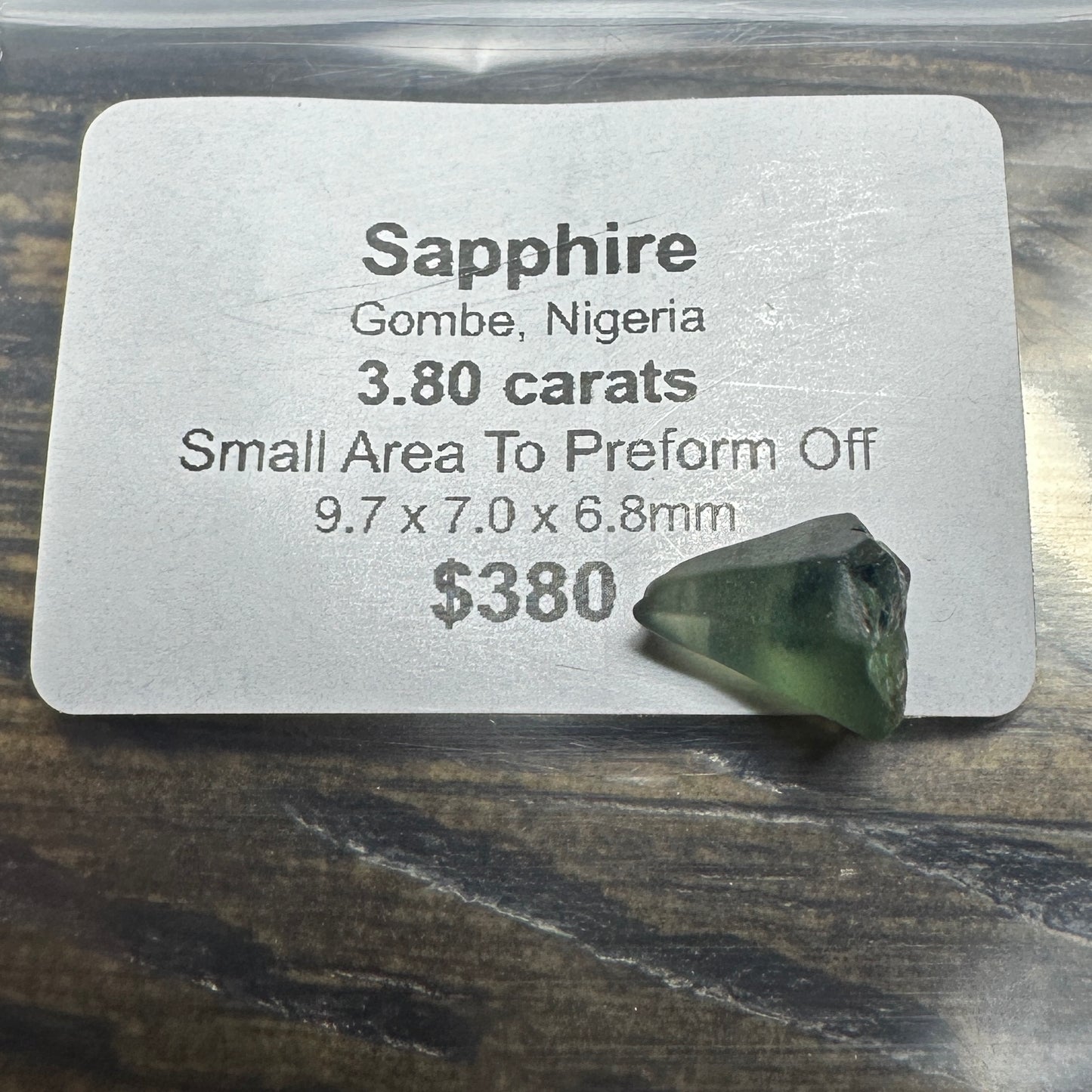 3.80ct GOMBE SAPPHIRE Facet Rough