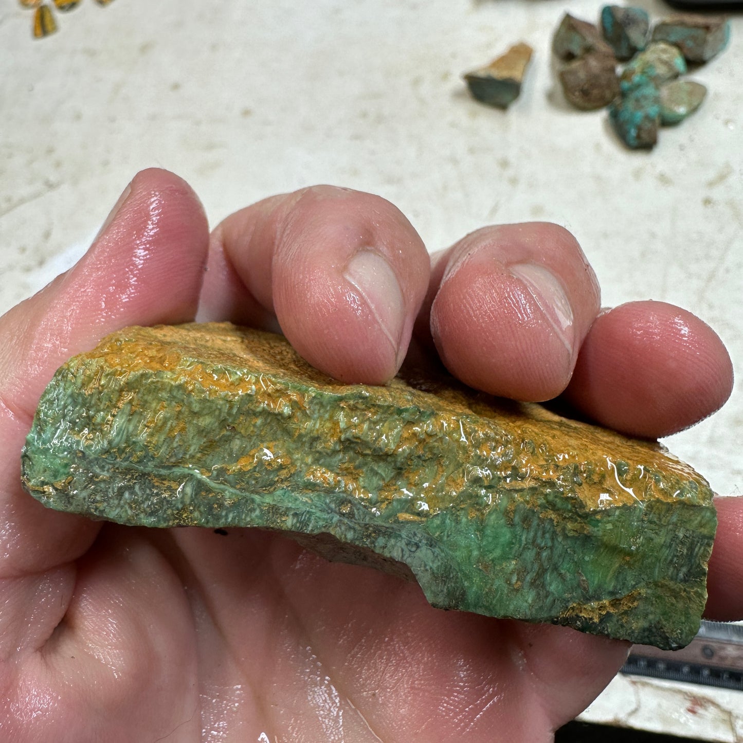 AUSTRALIAN VARISCITE Faced Rough - 117.5 grams