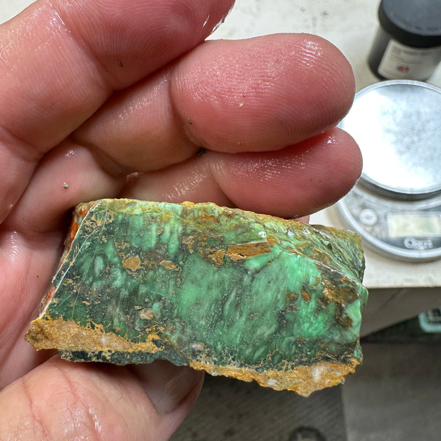 AUSTRALIAN VARISCITE Faced Rough - 102.4 grams