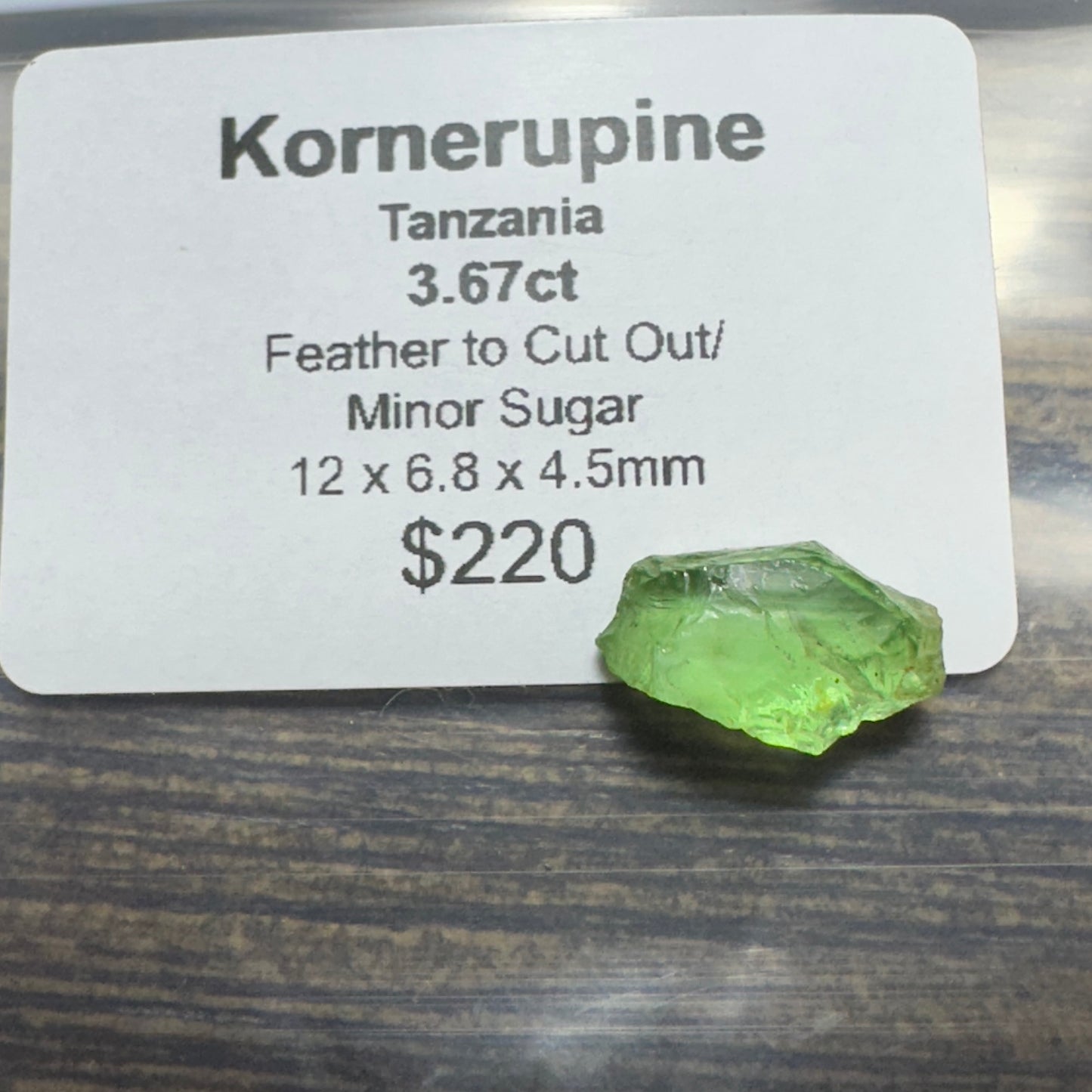 3.67ct Vanadium KORNERUPINE Facet Rough