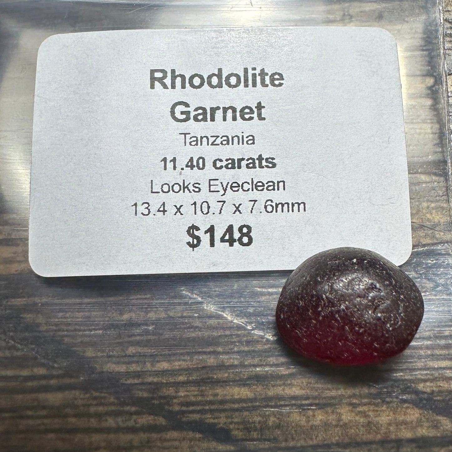 11.40ct RHODOLITE GARNET Facet Rough