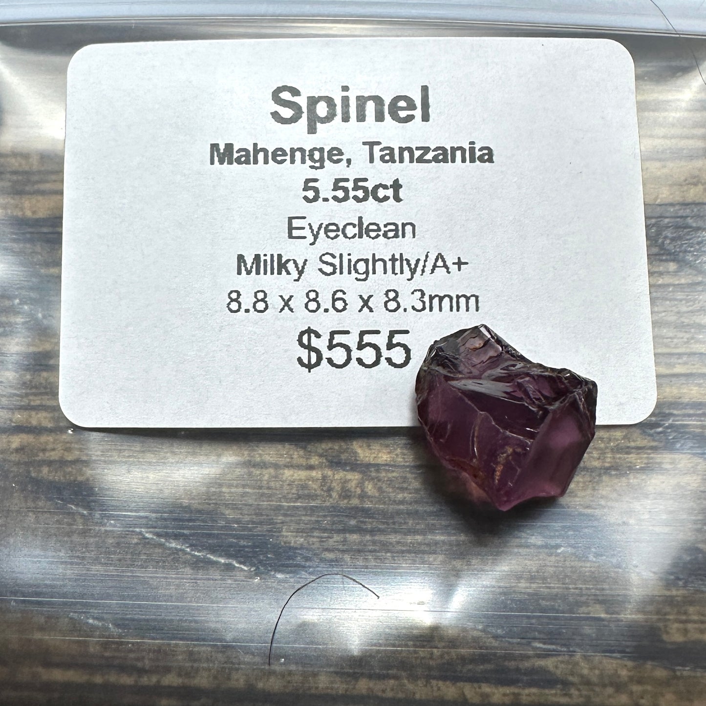 5.55ct Milky LAVENDER SPINEL Facet Rough