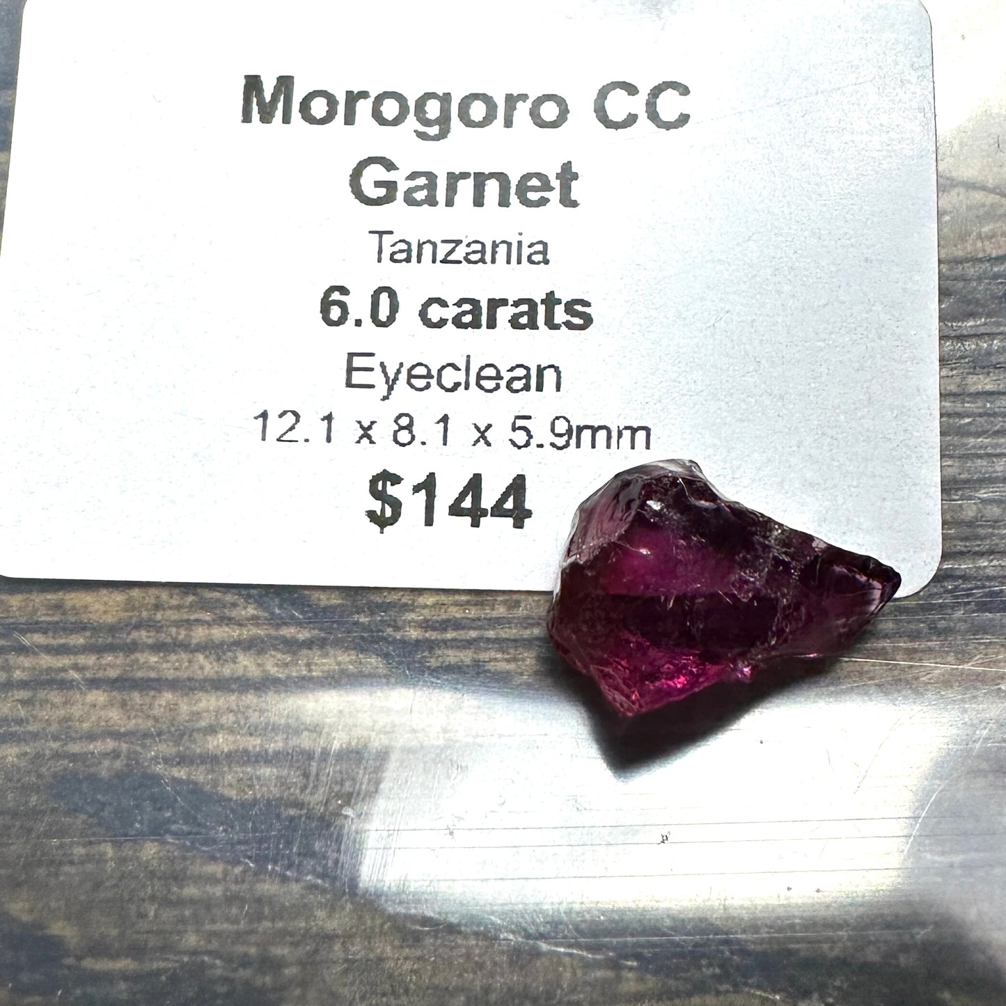 6.0ct MOROGORO GARNET Facet Rough