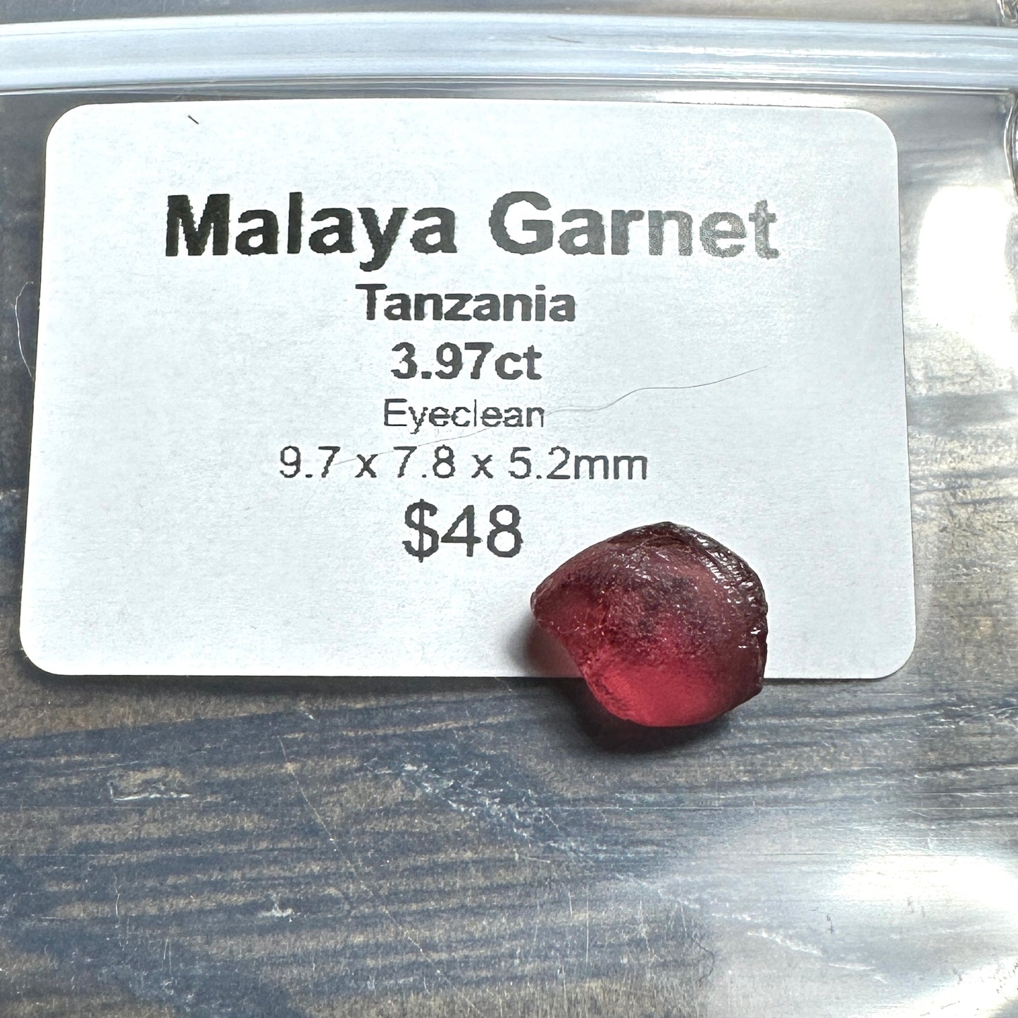 3.97ct MALAYA GARNET Facet Rough