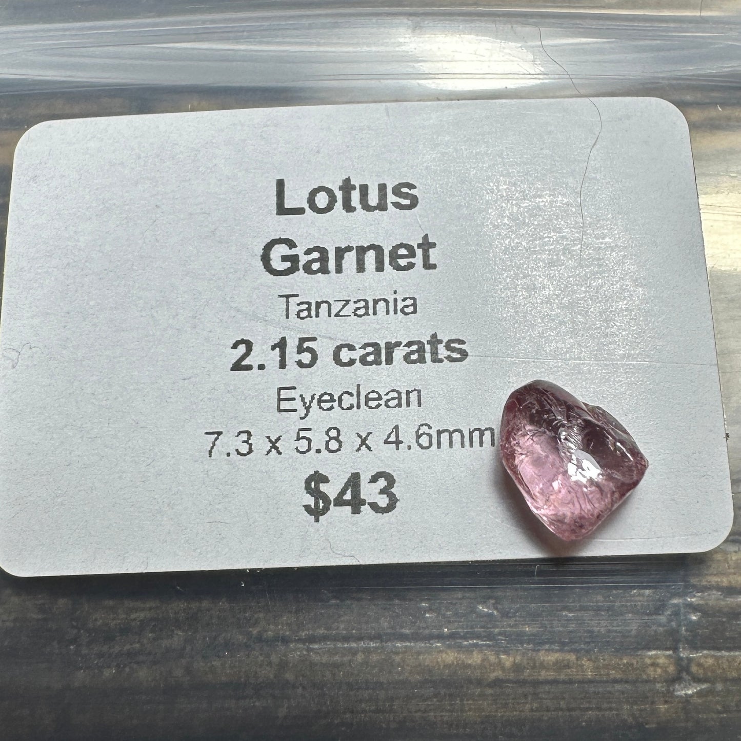 2.15ct LOTUS GARNET Facet Rough