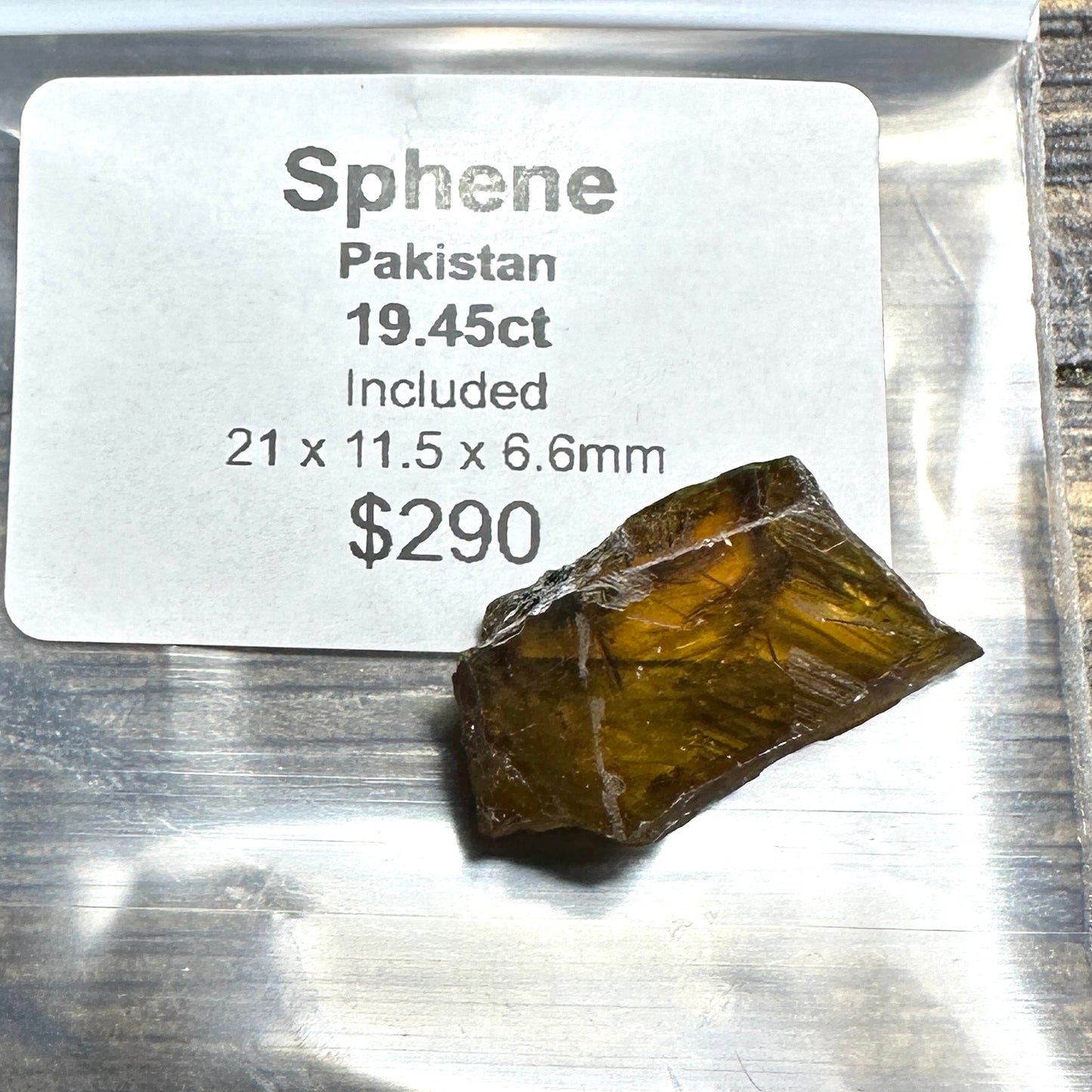 19.45ct SPHENE Facet Rough
