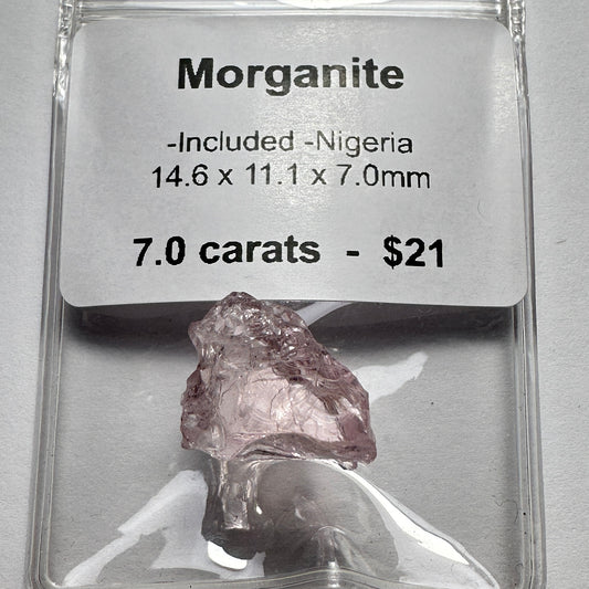 7.0ct MORGANITE BERYL Facet Rough